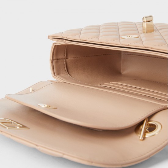 Charles Keith Chain Shoulder Bag Diamond Bag Beige Charles Keith Chain Shoulder Bag Diamond Bag Beige